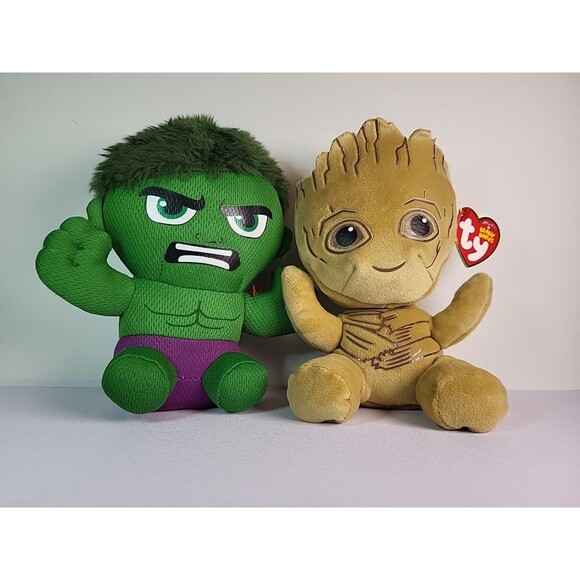 Ty Beanie Babies Marvel Groot Hulk 7" Plush - Picture 1 of 10